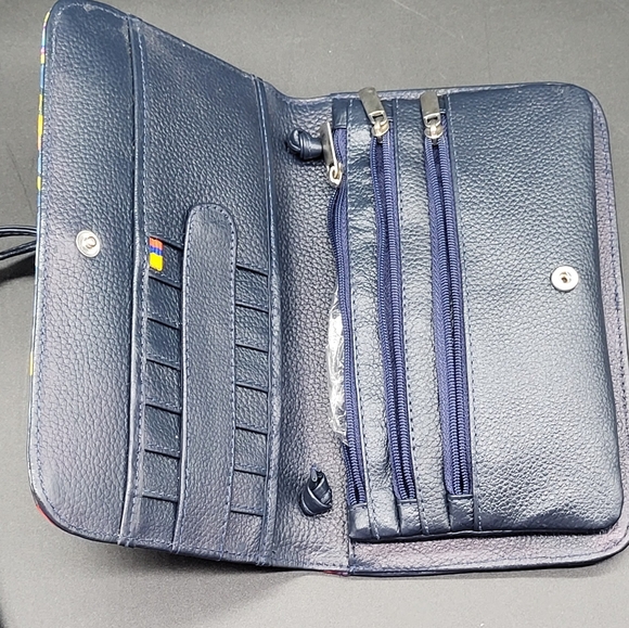 NWOT Hand Painted Leather Crossbody Wallet - Picture 4 of 8